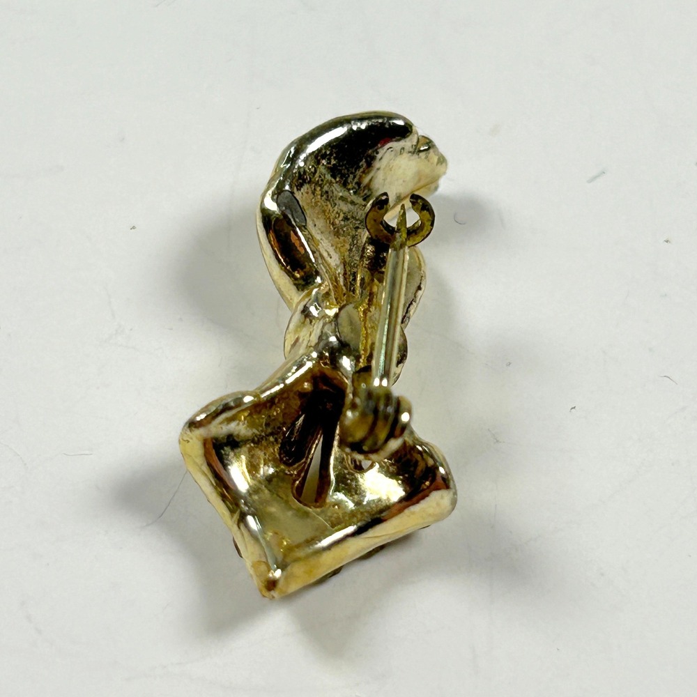 Victorian Revival Hand Brooch Gold Figural‎ Scatter Pin with Rhinestones Vintage - Picture 5 of 5